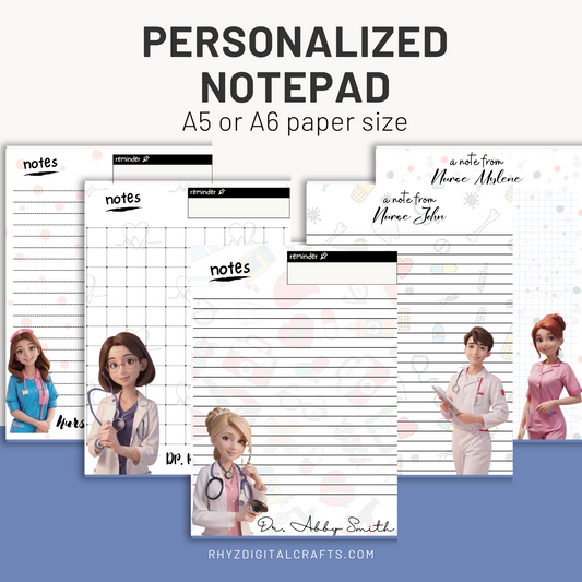 Customizable Digital template for Personalized Notepads