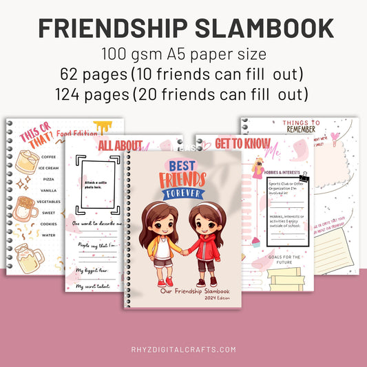 Friendship Slambook, Student Slambook, Friendship Journal, Friends Keepsake