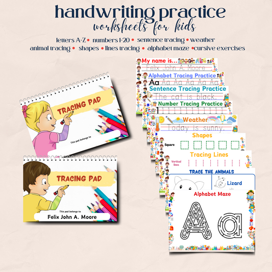 Editable / Printable Handwriting Practice Worksheets